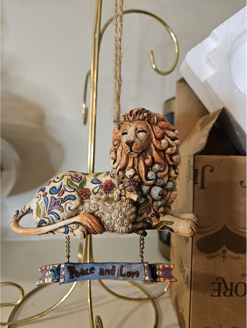 Jim Shore Heartland Creek 2006 Peace and Love Lion & Lamb 4005765FD Ornament